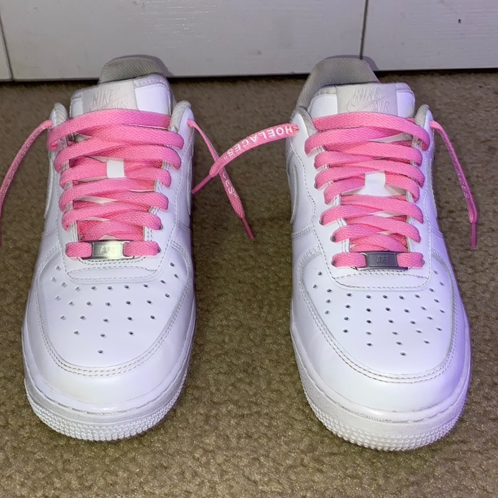 White Air Force 1s with off white Laces